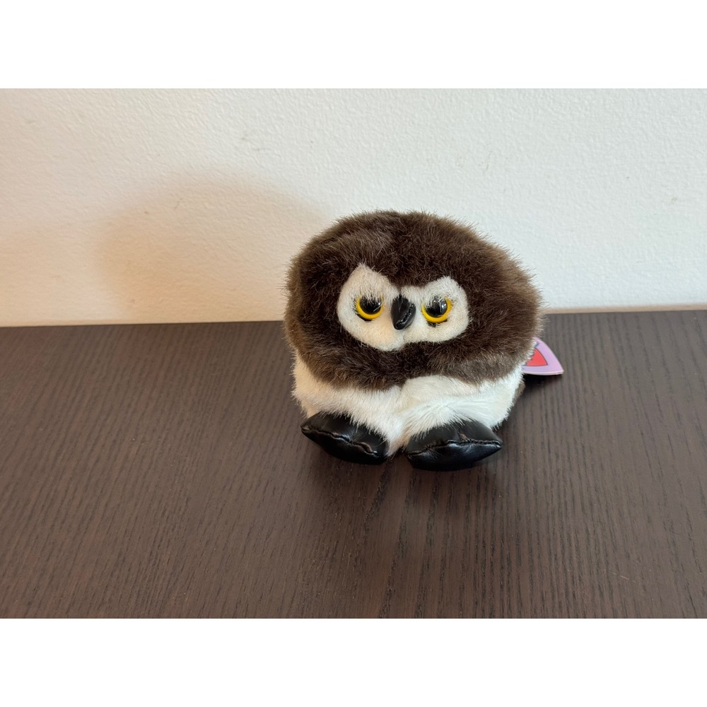 Swibco Puffkins Olley Owl Plush Unisex Small Brown White Vintage 1997 NWT